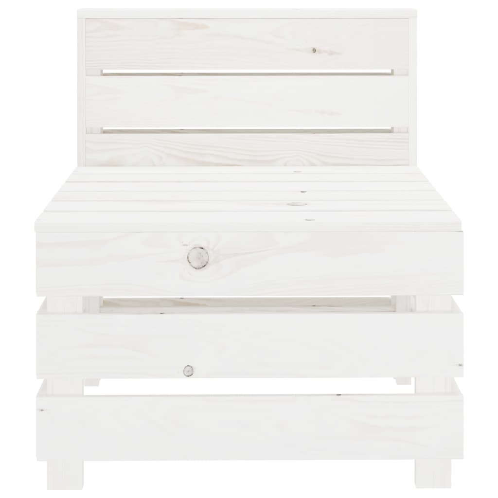 7 Piece Garden Lounge Set Pallets Wood White - Newstart Furniture
