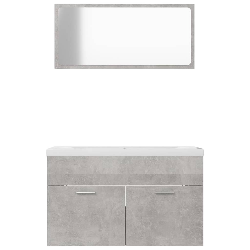 Bathroom Furniture Set Concrete Grey Engineered Wood - Newstart Furniture
