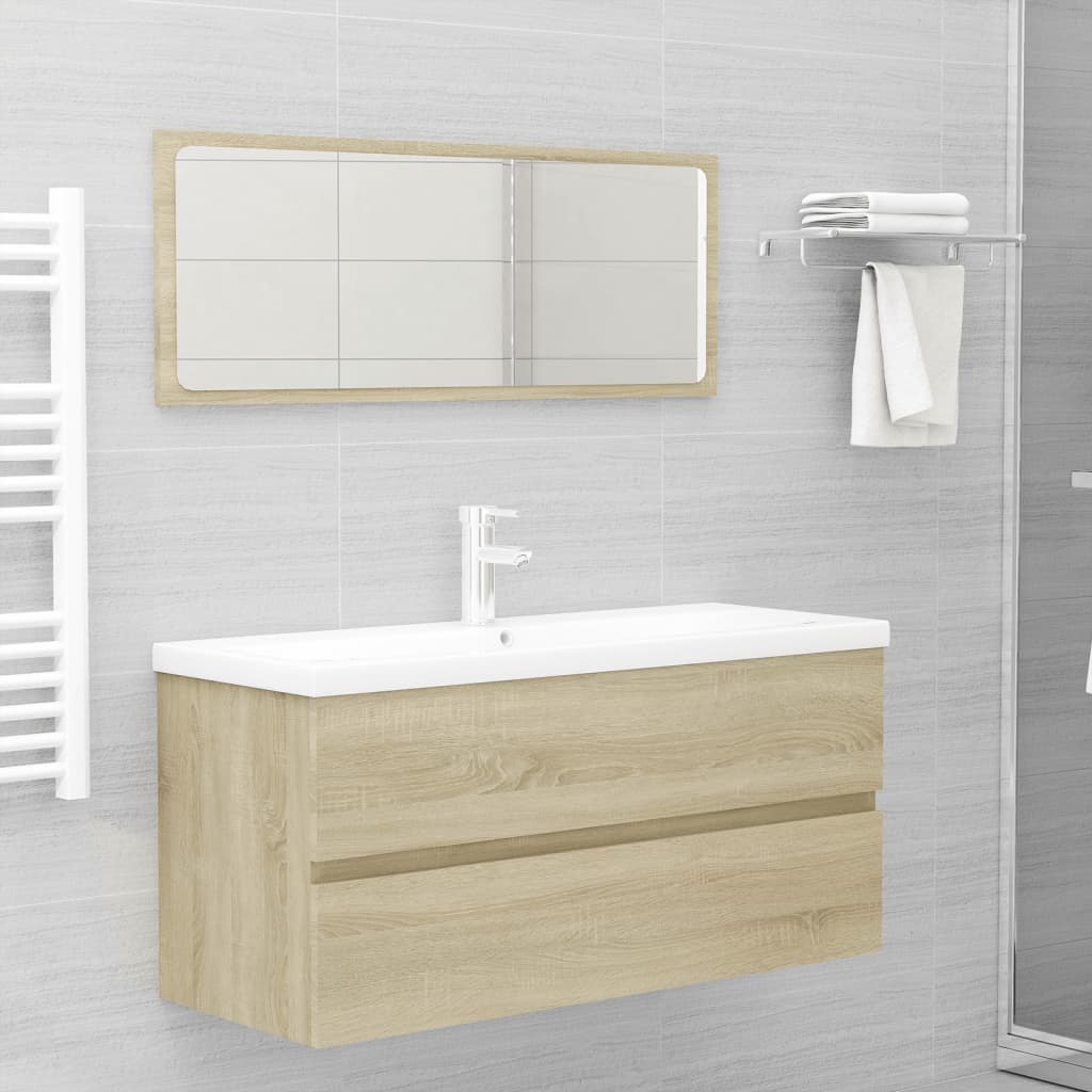 Bathroom Furniture Set Sonoma Oak Engineered Wood - Newstart Furniture
