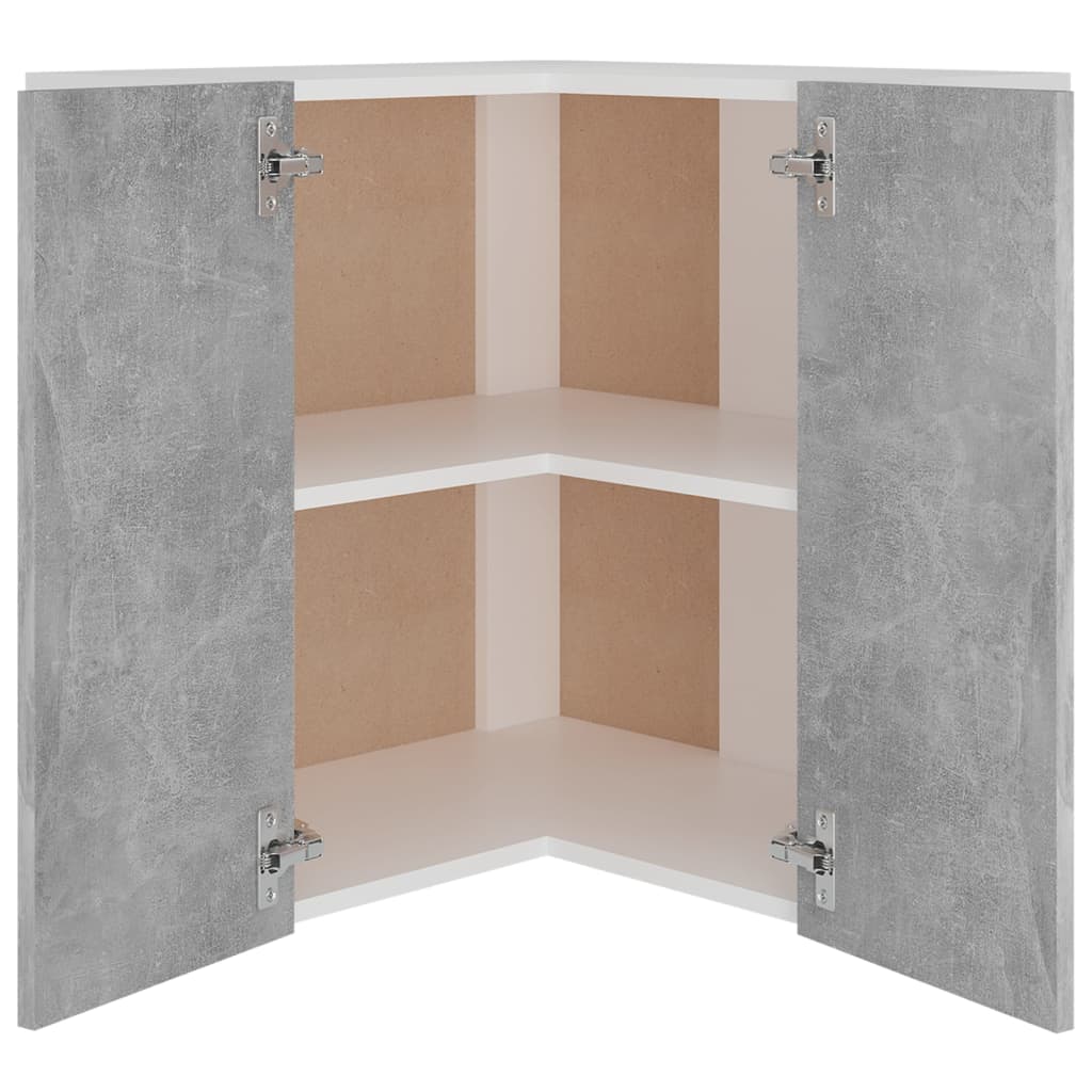 Hanging Corner Cabinet Concrete Grey 57x57x60 cm Engineered Wood - Newstart Furniture