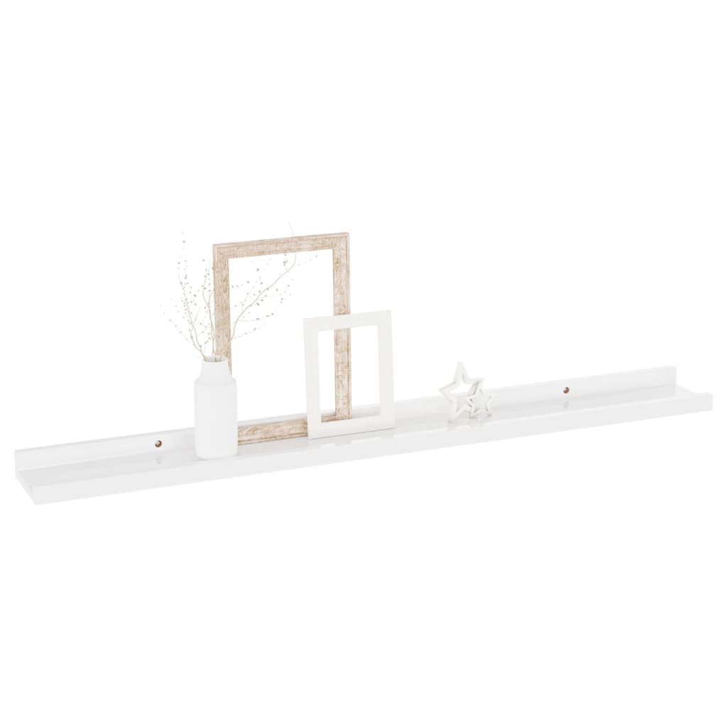 Wall Shelves 2 pcs High Gloss White 80x9x3 cm - Newstart Furniture