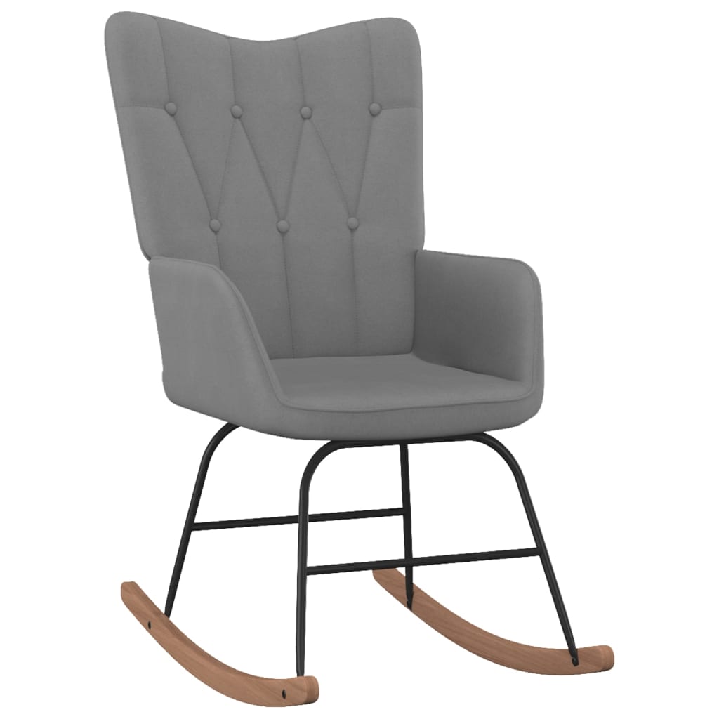 Rocking Chair with a Stool Dark Grey Fabric - Newstart Furniture
