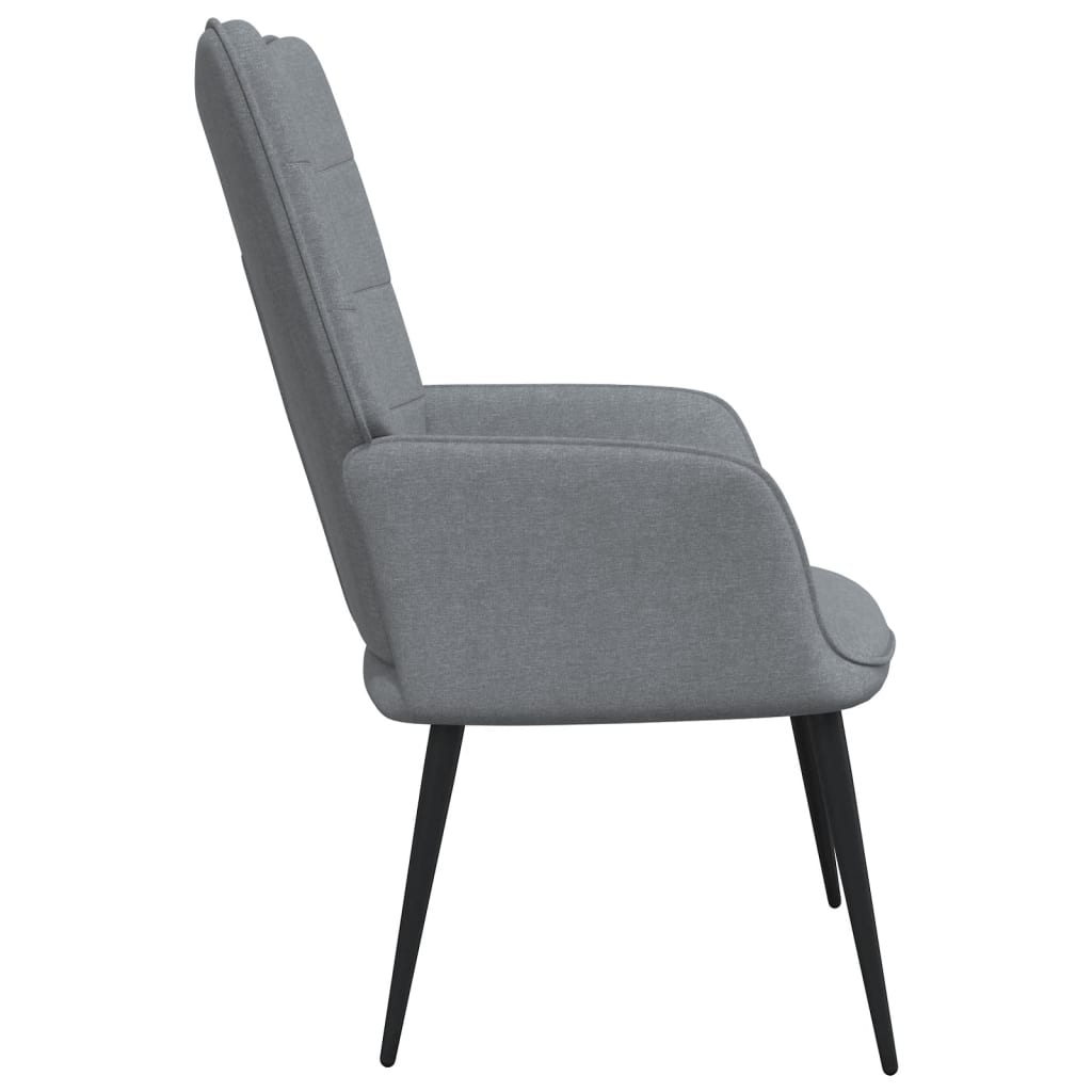 Relaxing Chair with a Stool Light Grey Fabric - Newstart Furniture