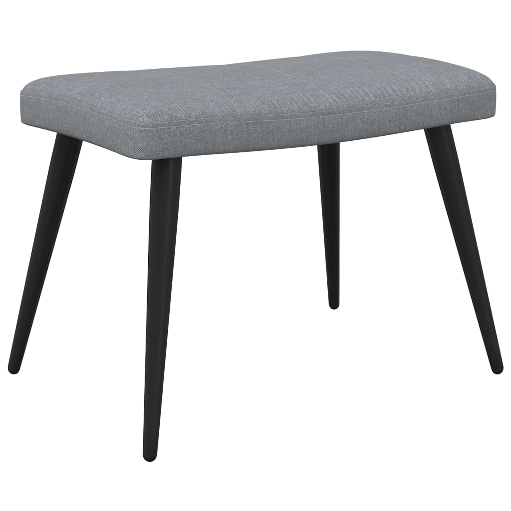 Relaxing Chair with a Stool Light Grey Fabric - Newstart Furniture