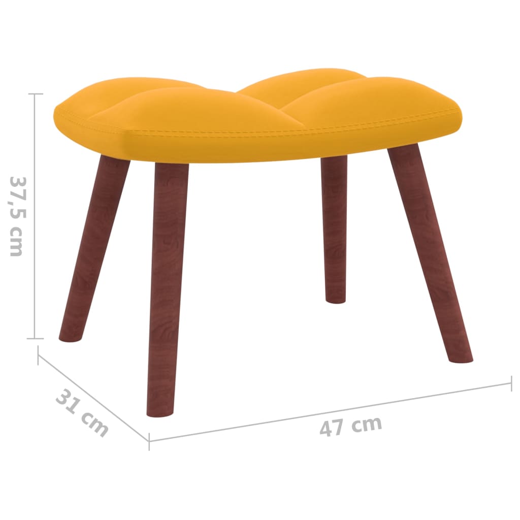 Rocking Chair with a Stool Mustard Yellow Velvet - Newstart Furniture
