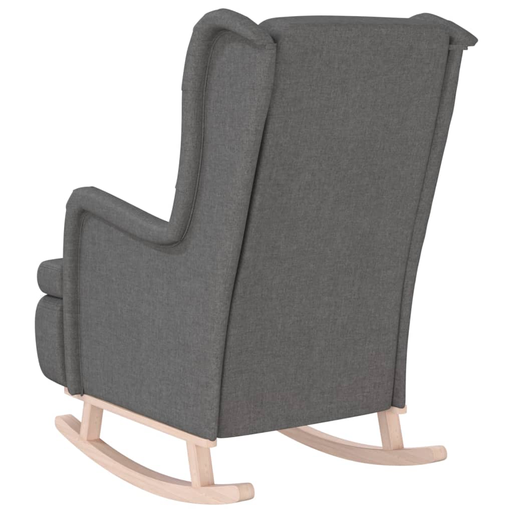 Armchair with Solid Rubber Wood Rocking Legs Light Grey Fabric - Newstart Furniture