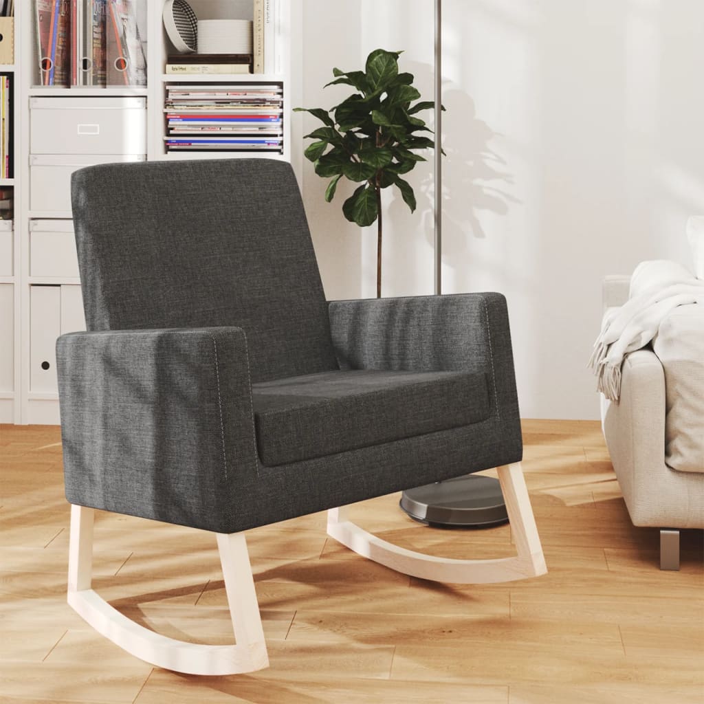 Rocking Chair Dark Grey Fabric - Newstart Furniture