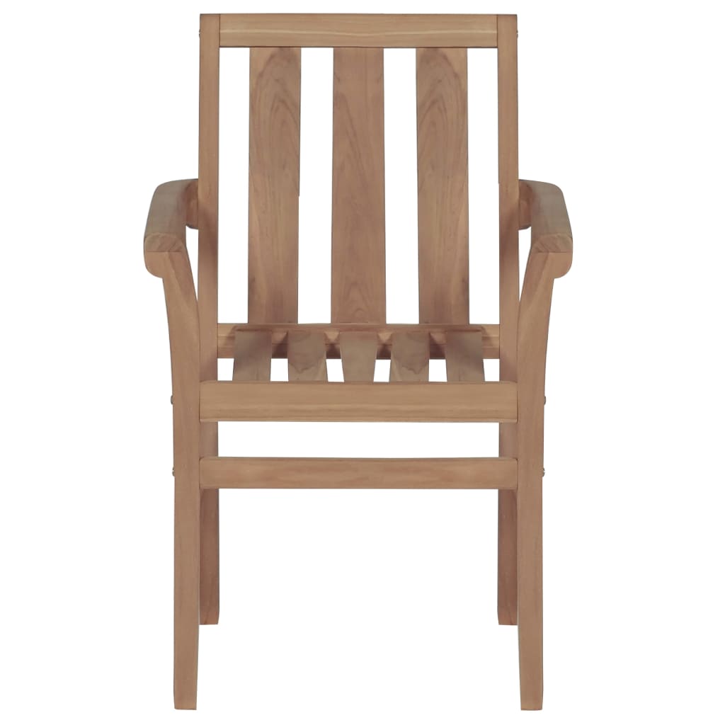 Stackable Garden Chairs with Cushions 8 pcs Solid Teak Wood - Newstart Furniture