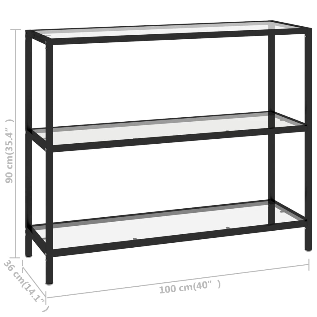 Console Table Transparent 100x36x90 cm Tempered Glass - Newstart Furniture