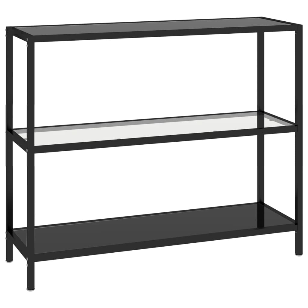 Console Table Transparent and Black 100x36x90 cm Tempered Glass - Newstart Furniture