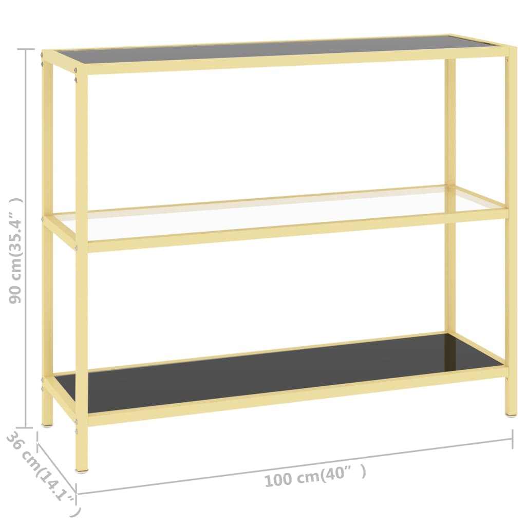 Console Table Black and Transparent 100x36x90 cm Tempered Glass - Newstart Furniture