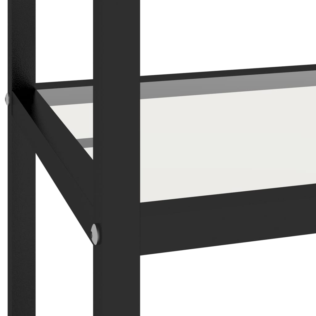 Console Table Black Marble and Transparent 100x36x168 cm Tempered Glass - Newstart Furniture