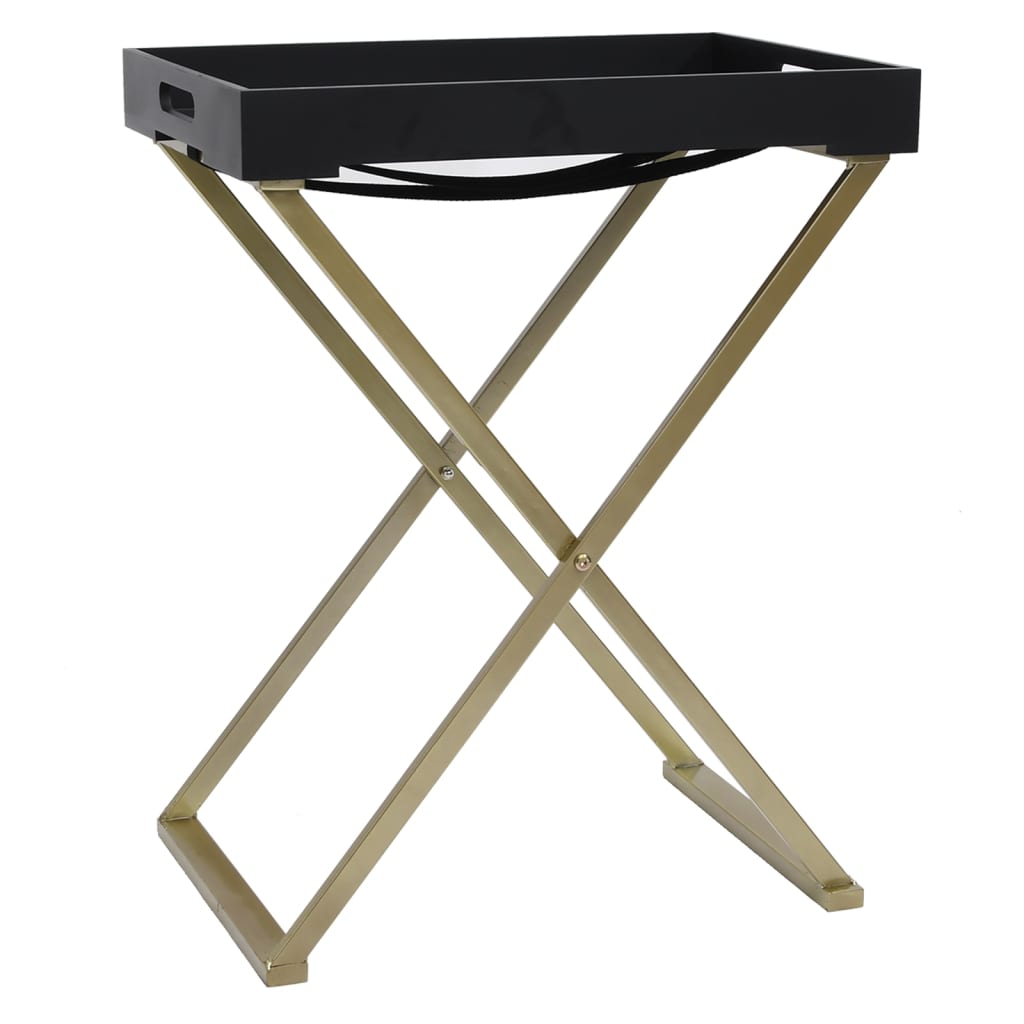 Folding Table Gold and Black 48x34x61 cm MDF - Newstart Furniture