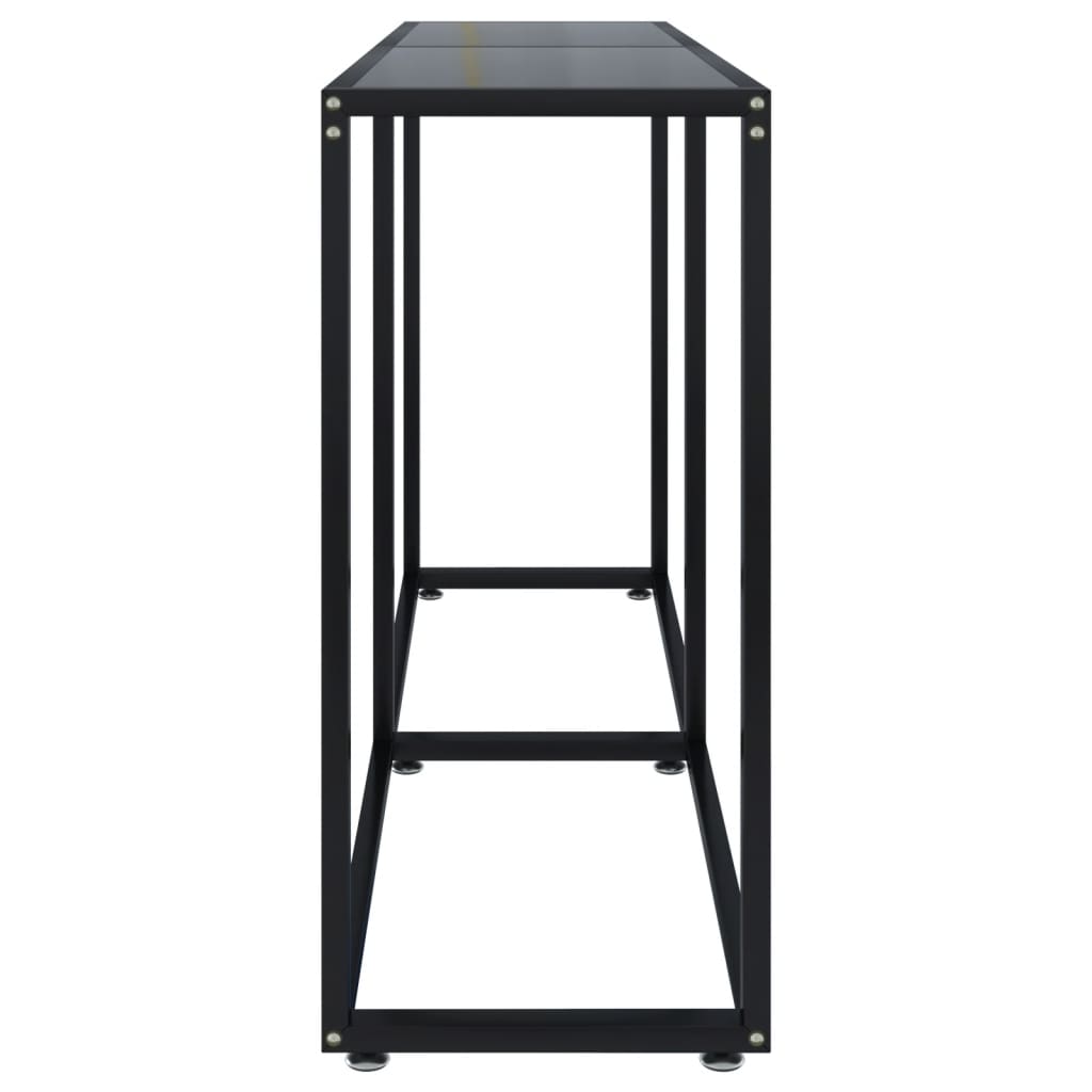 Console Table Black 140x35x75.5cm Tempered Glass - Newstart Furniture