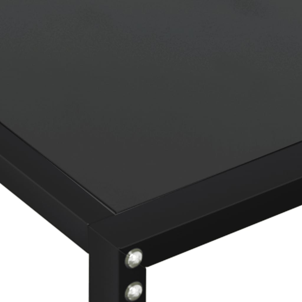 Console Table Black 160x35x75.5cm Tempered Glass - Newstart Furniture