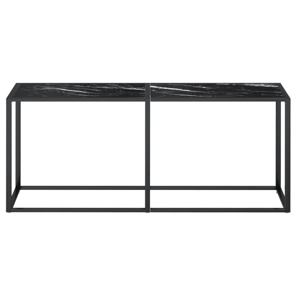 Console Table Black Marble 180x35x75.5cm Tempered Glass - Newstart Furniture