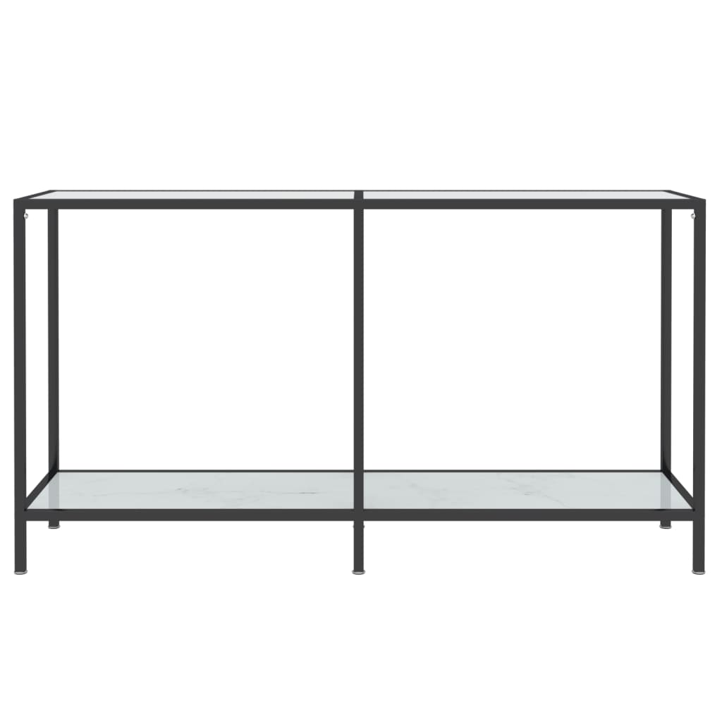 Console Table White 140x35x75.5 cm Tempered Glass - Newstart Furniture