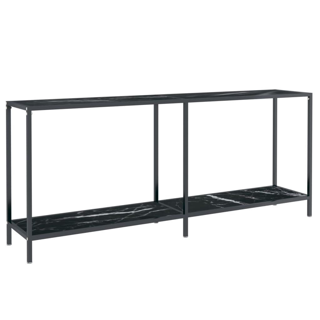 Console Table Black 180x35x75.5 cm Tempered Glass - Newstart Furniture
