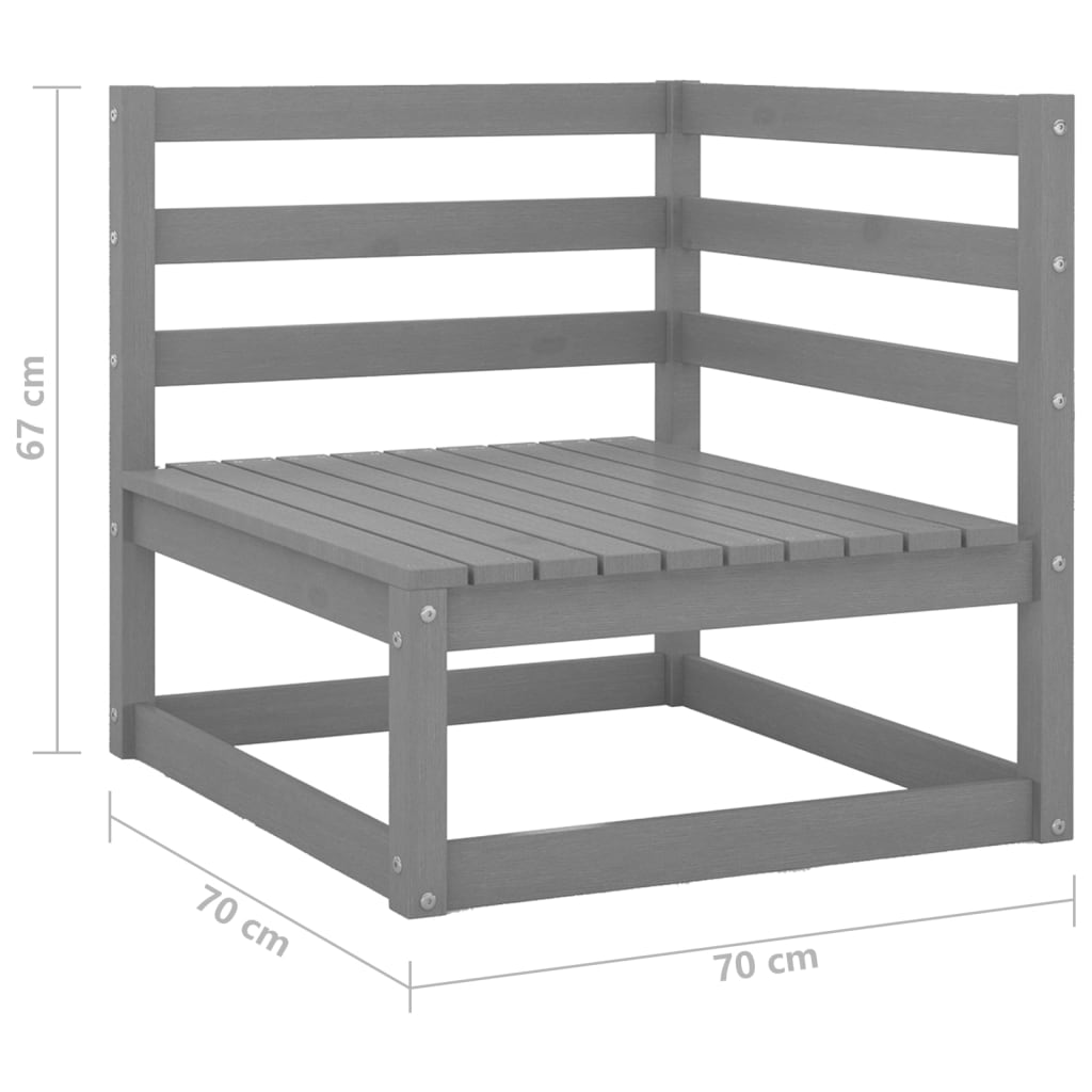 Garden 2-Seater Sofa Grey Solid Wood Pine - Newstart Furniture