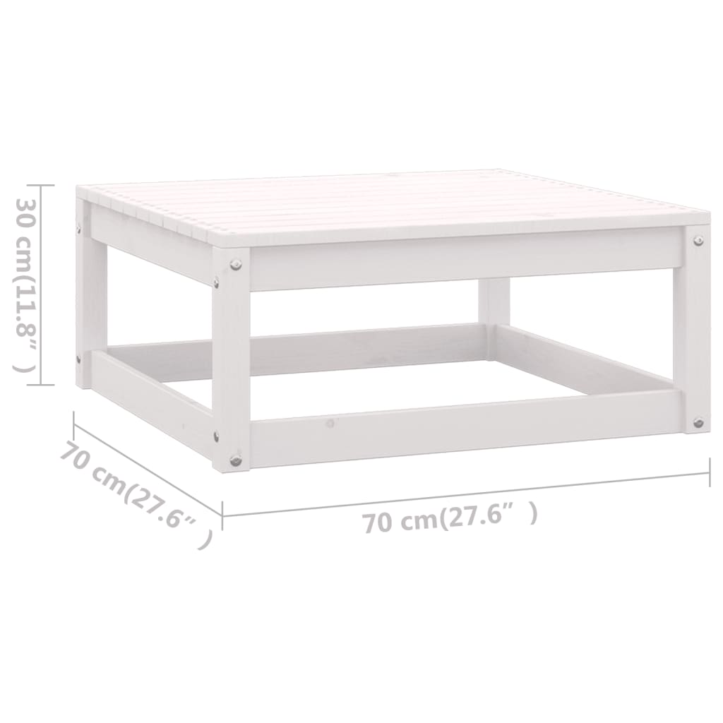 8 Piece Garden Lounge Set White Solid Pinewood - Newstart Furniture