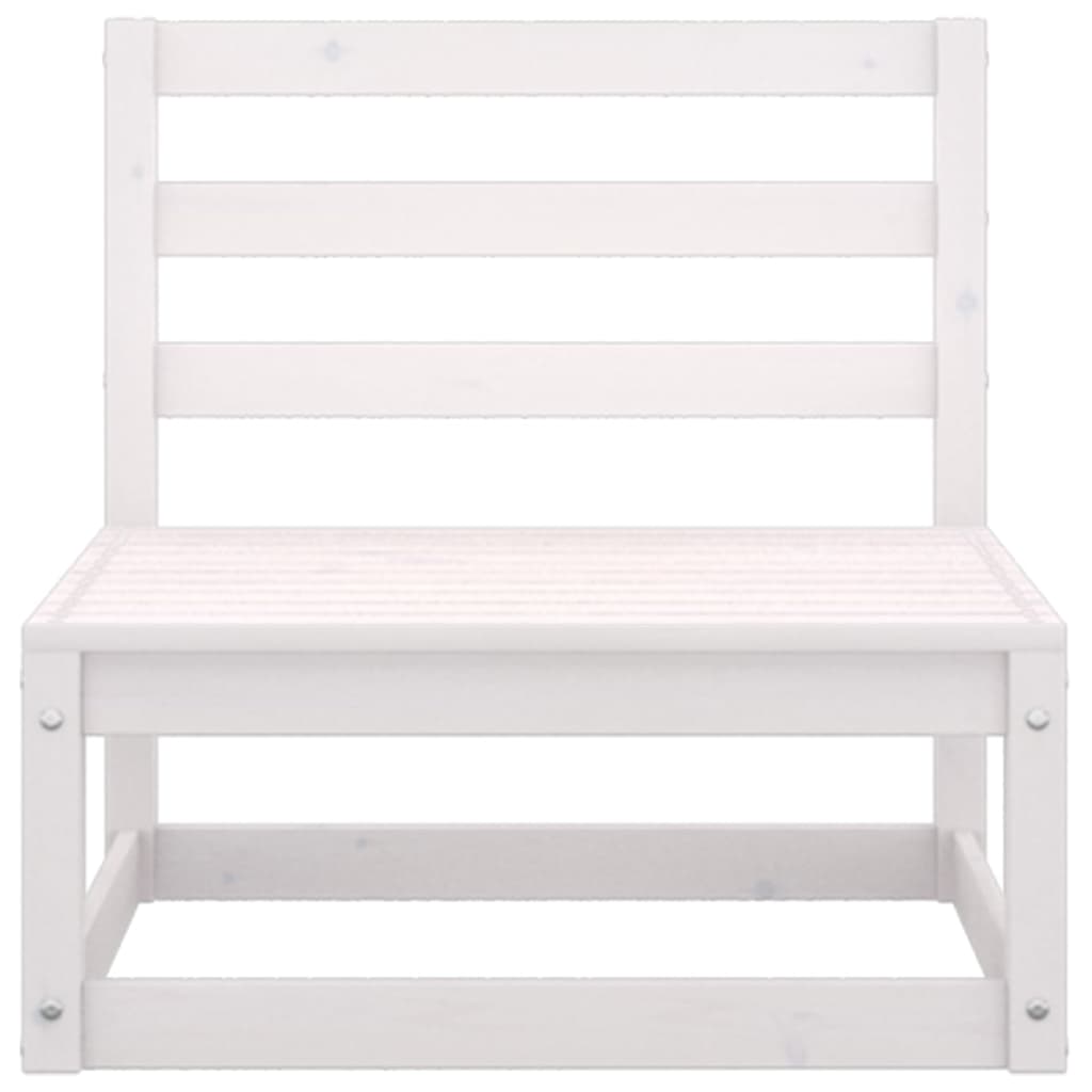 6 Piece Garden Lounge Set White Solid Pinewood - Newstart Furniture