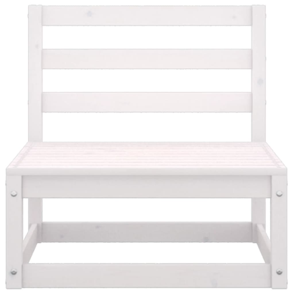 7 Piece Garden Lounge Set White Solid Pinewood - Newstart Furniture