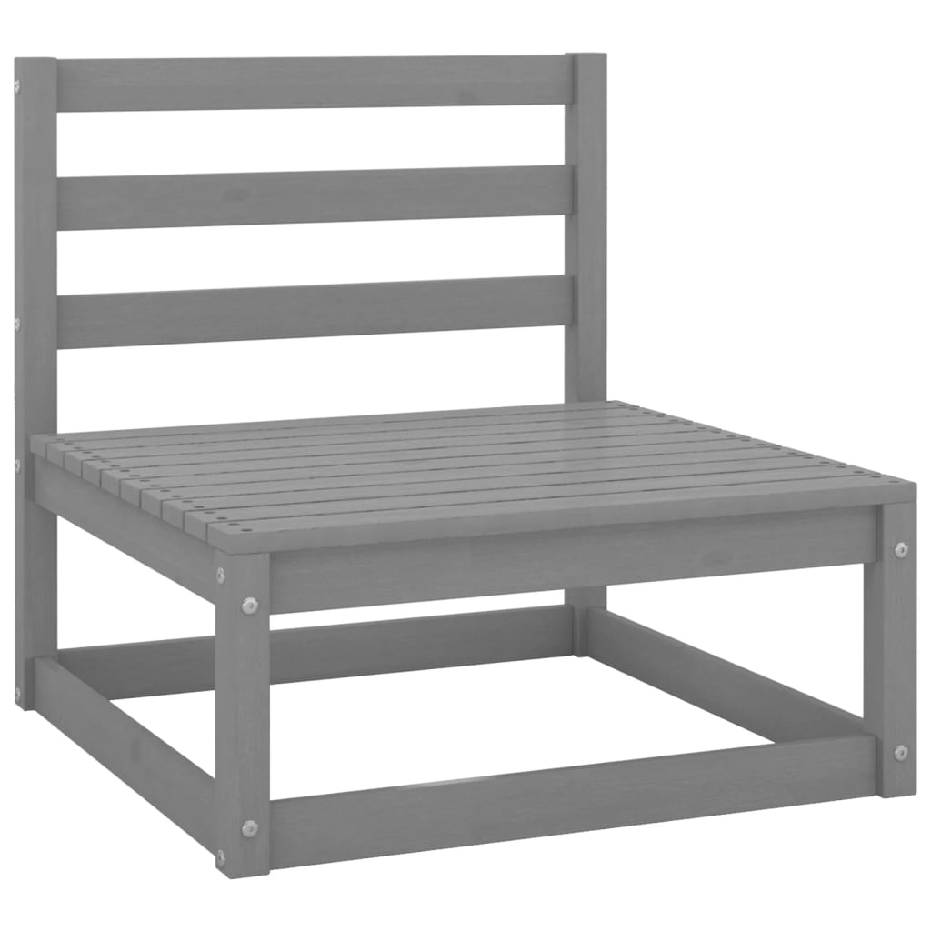 8 Piece Garden Lounge Set Grey Solid Pinewood - Newstart Furniture
