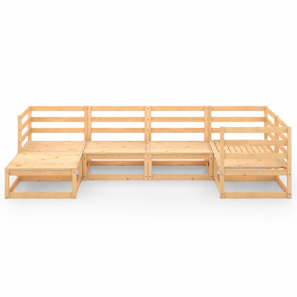 6 Piece Garden Lounge Set Solid Pinewood - Newstart Furniture