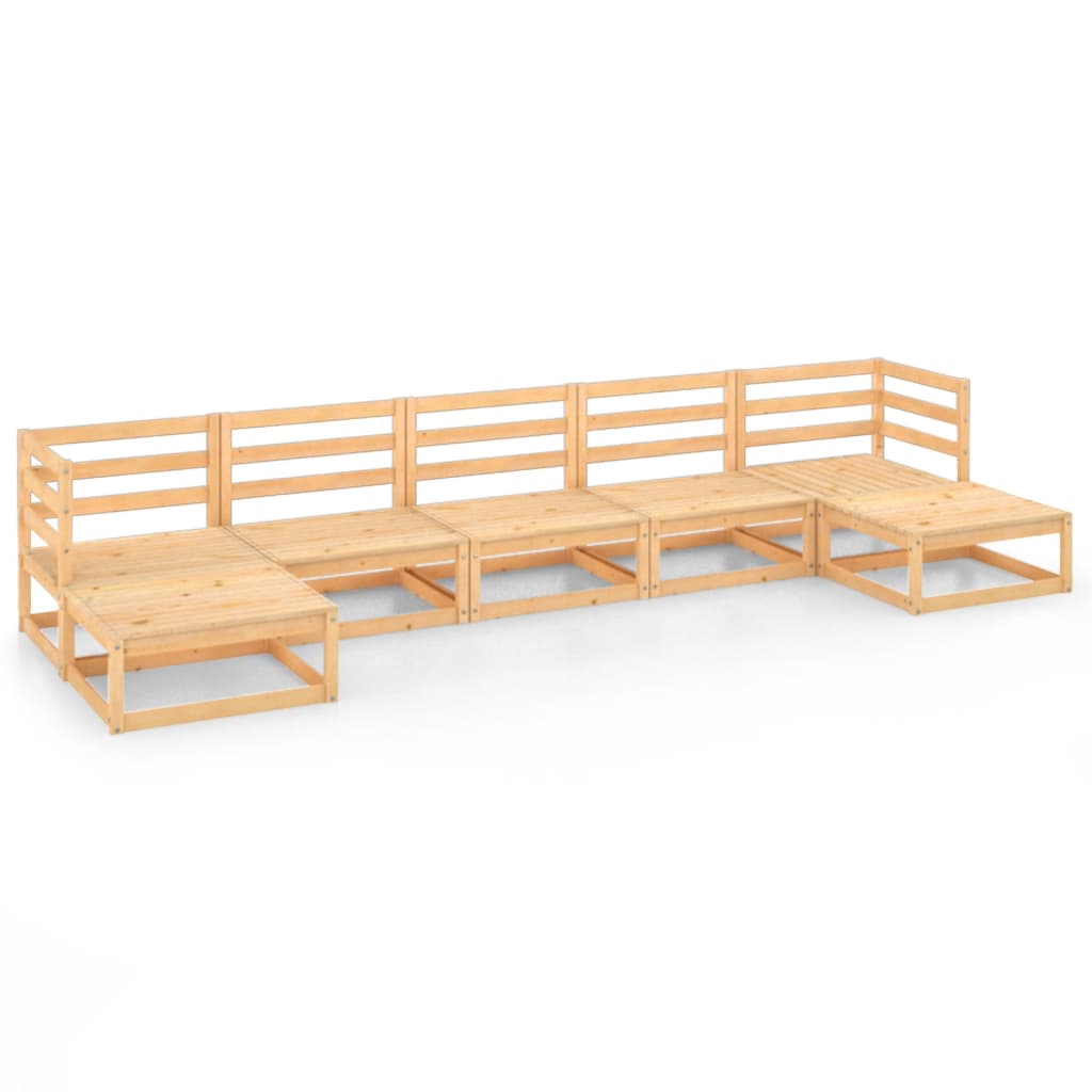 7 Piece Garden Lounge Set Solid Pinewood - Newstart Furniture