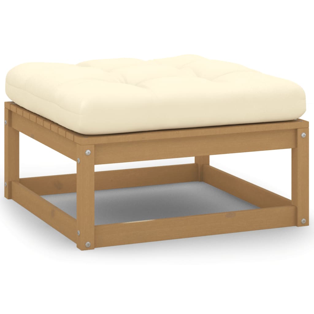 6 Piece Garden Lounge Set&Cushions Honey Brown Solid Pinewood - Newstart Furniture