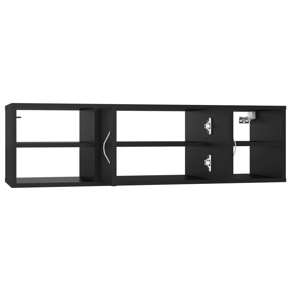 Wall Shelf Black 102x30x29 cm Engineered Wood - Newstart Furniture