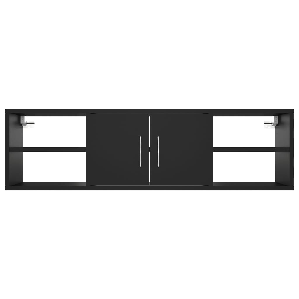 Wall Shelf Black 102x30x29 cm Engineered Wood - Newstart Furniture