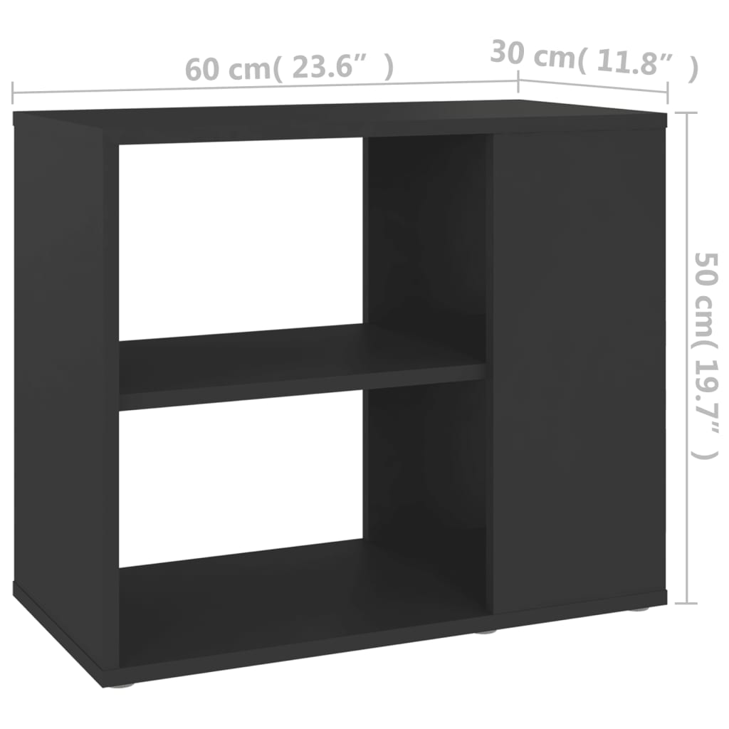 Side Cabinet Grey 60x30x50 cm Engineered Wood - Newstart Furniture