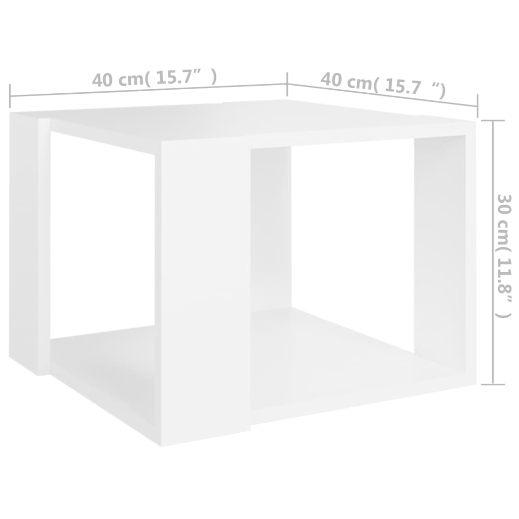 Coffee Table White 40x40x30 cm Engineered Wood - Newstart Furniture