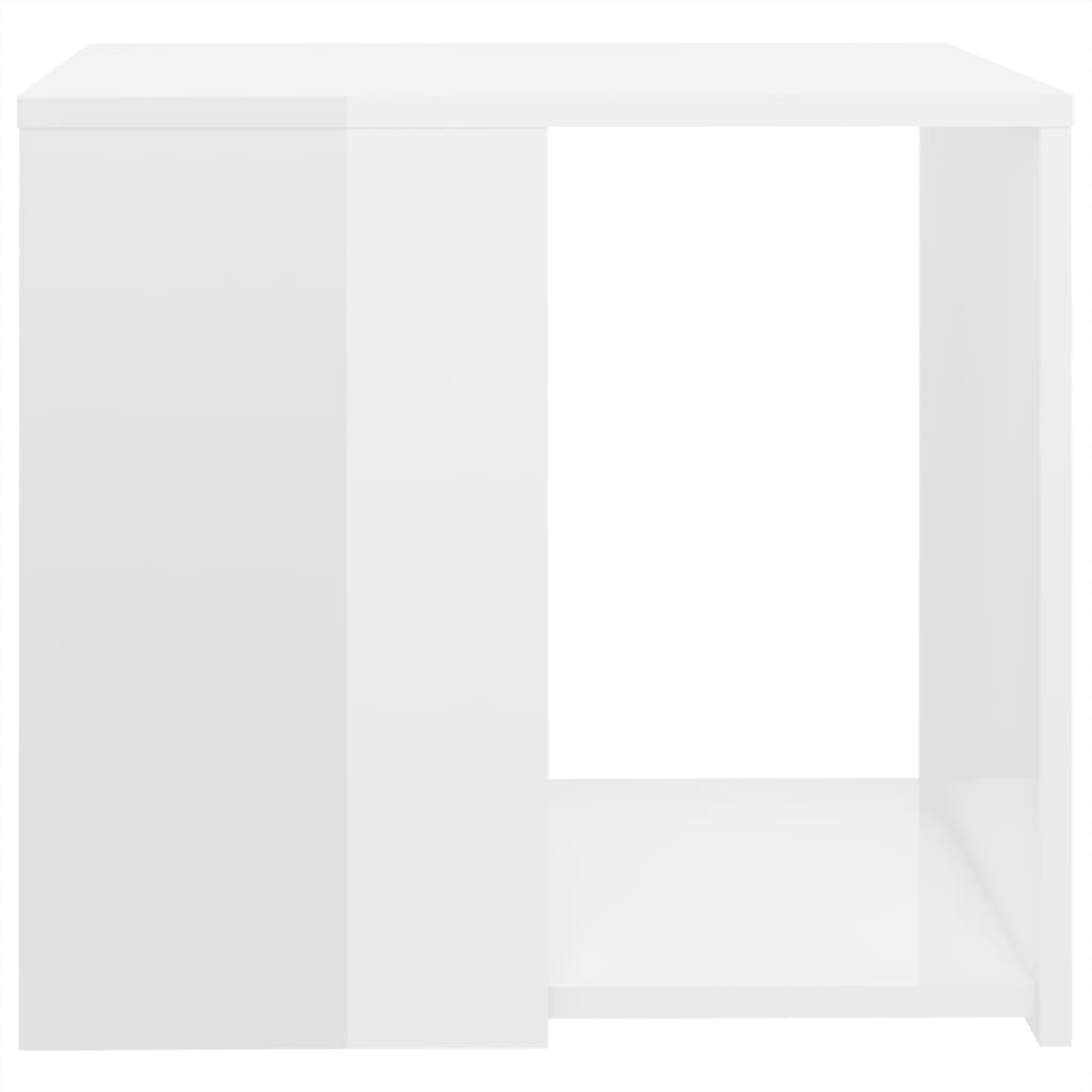 Side Table High Gloss White 50x50x45 cm Engineered Wood - Newstart Furniture