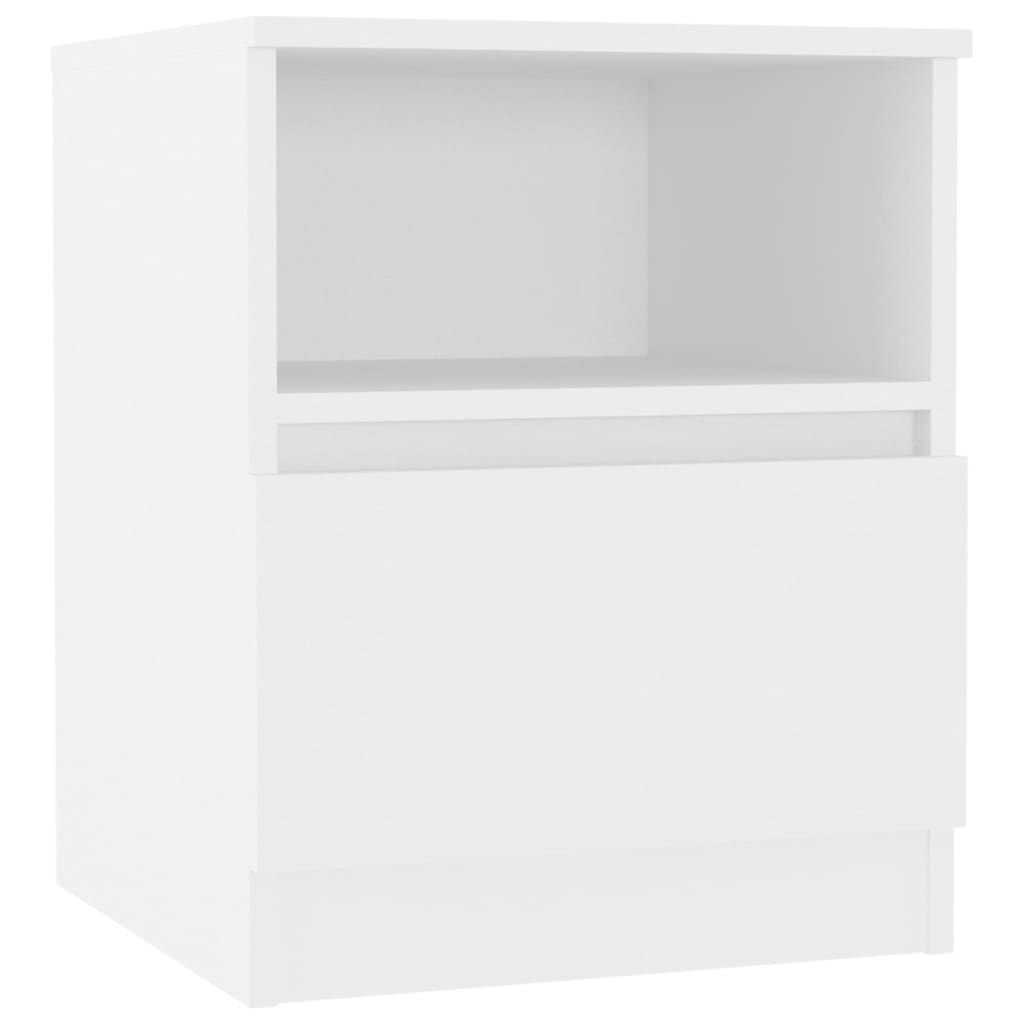 Bed Cabinet White 40x40x50 cm Engineered Wood - Newstart Furniture