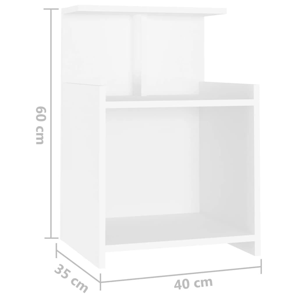 Bed Cabinets 2 pcs White 40x35x60 cm Engineered Wood - Newstart Furniture