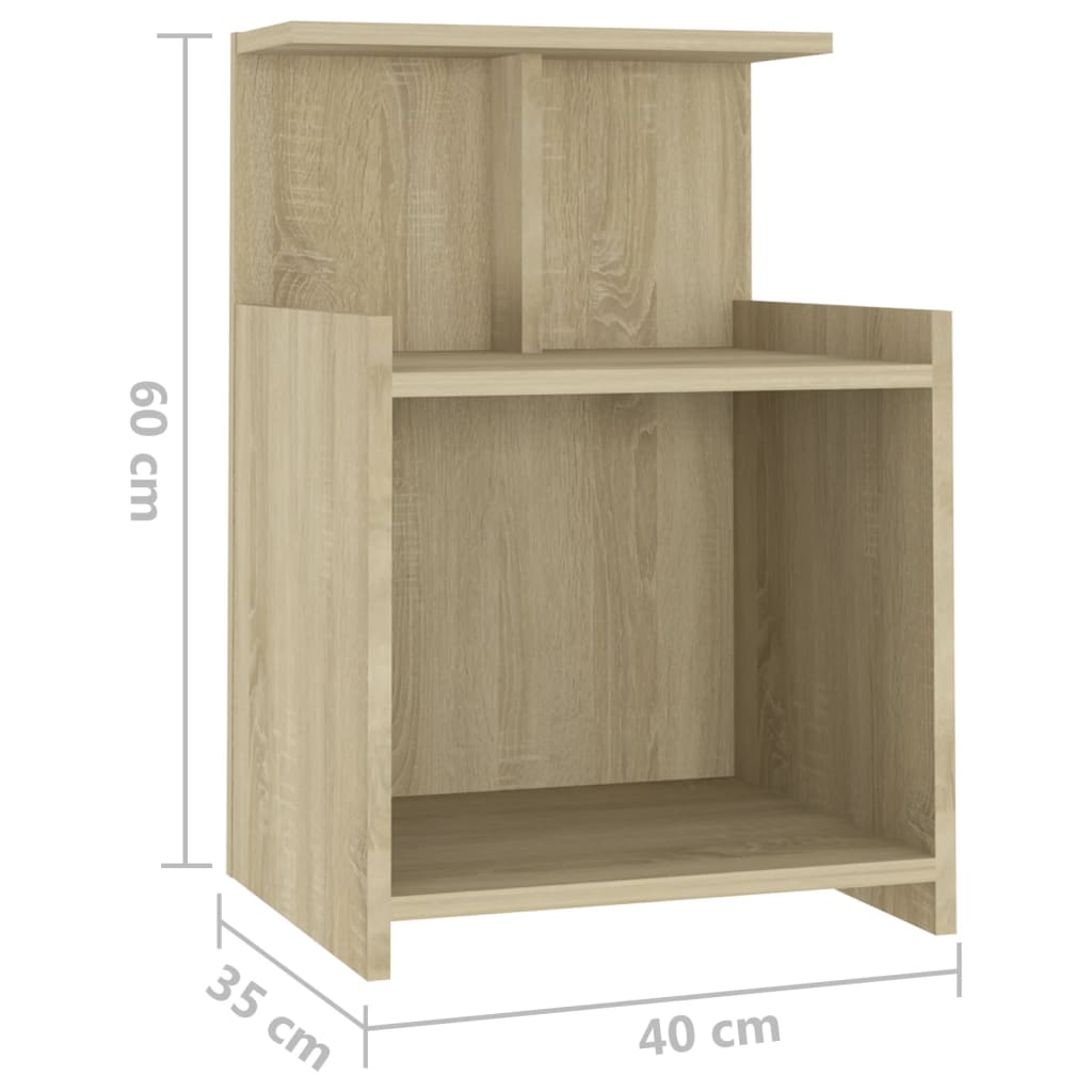 Bed Cabinets 2 pcs Sonoma Oak 40x35x60 cm Engineered Wood - Newstart Furniture