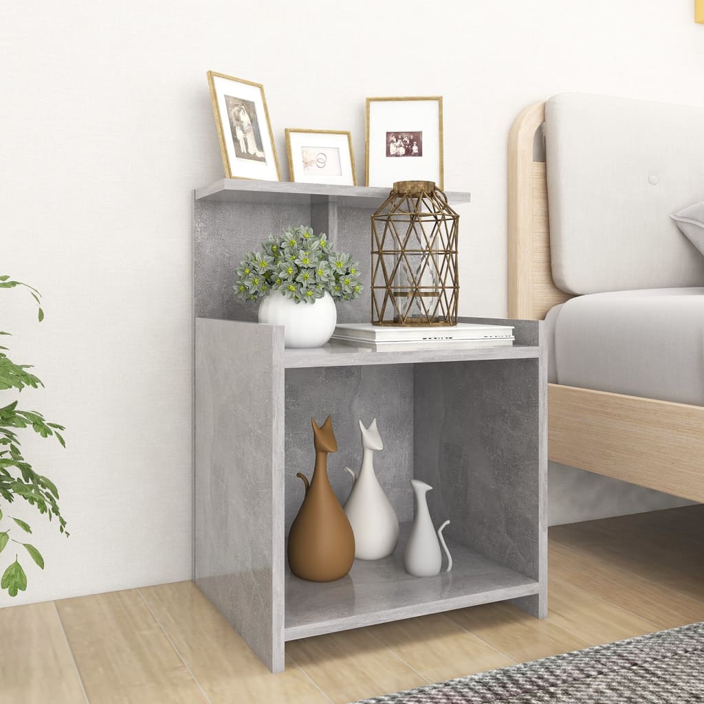 Bed Cabinet Concrete Grey 40x35x60 cm Engineered Wood - Newstart Furniture