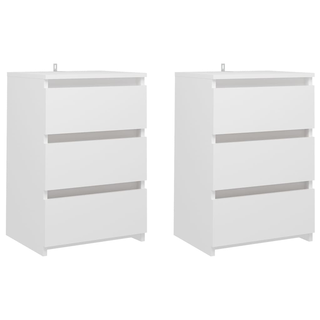 Bed Cabinets 2 pcs White 40x35x62.5 cm Engineered Wood - Newstart Furniture