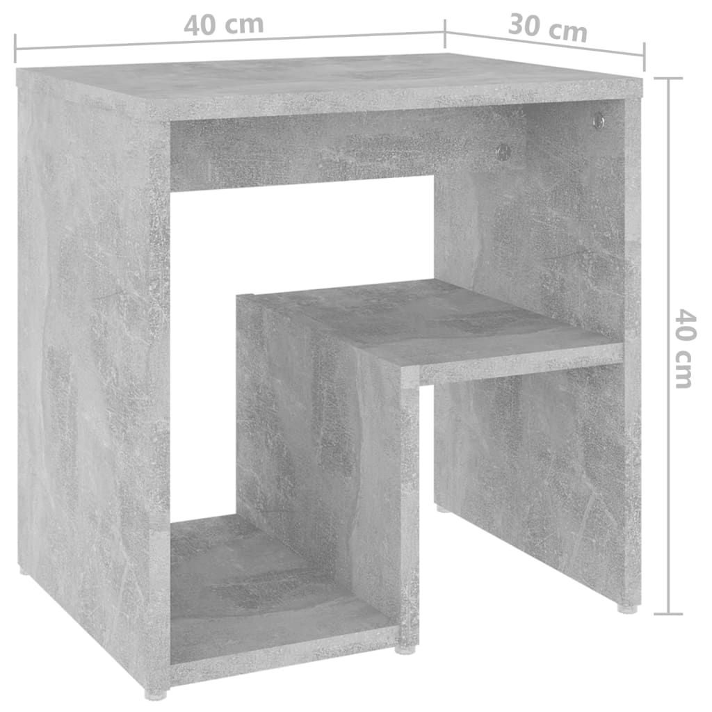 Bed Cabinets 2 pcs Concrete Grey 40x30x40 cm Engineered Wood - Newstart Furniture