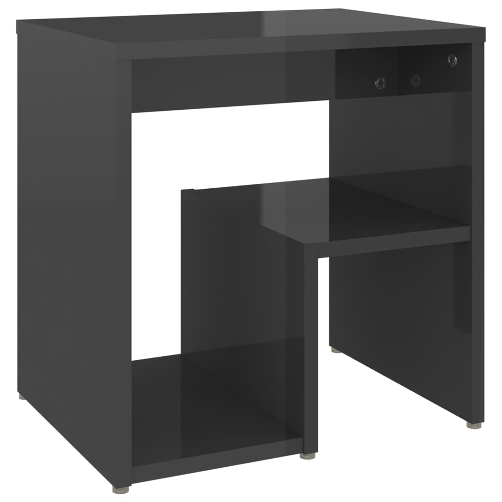 Bed Cabinets 2 pcs High Gloss Grey 40x30x40 cm Engineered Wood - Newstart Furniture