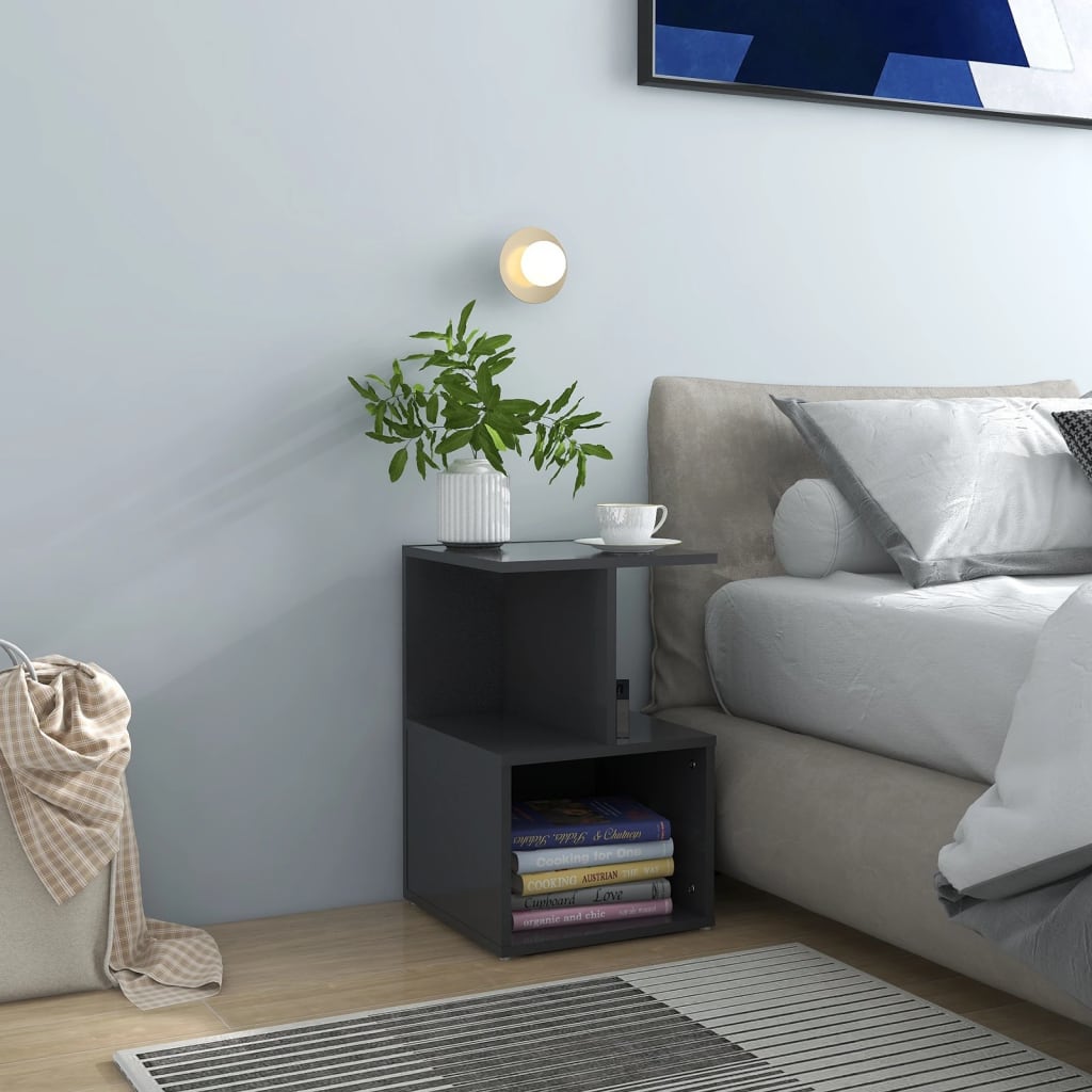 Bedside Cabinets 2 pcs Grey 35x35x55 cm Engineered Wood - Newstart Furniture