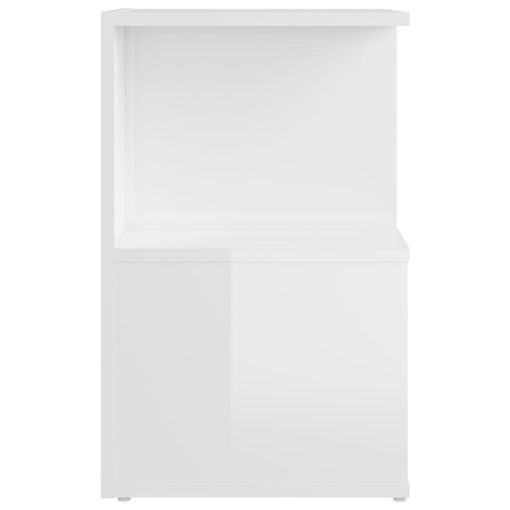 Bedside Cabinets 2 pcs High Gloss White 35x35x55 cm Engineered Wood - Newstart Furniture
