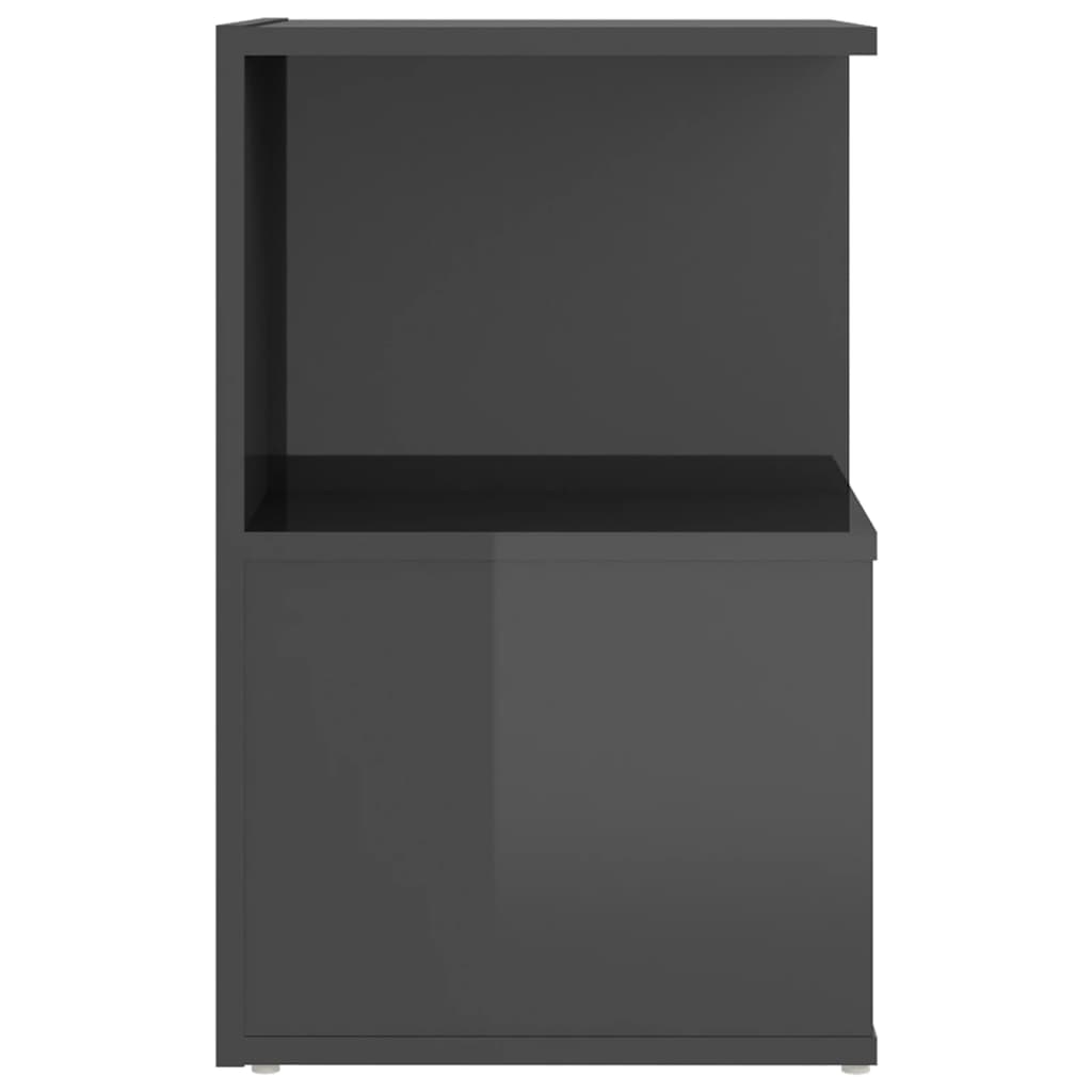 Bedside Cabinets 2 pcs High Gloss Grey 35x35x55 cm Engineered Wood - Newstart Furniture