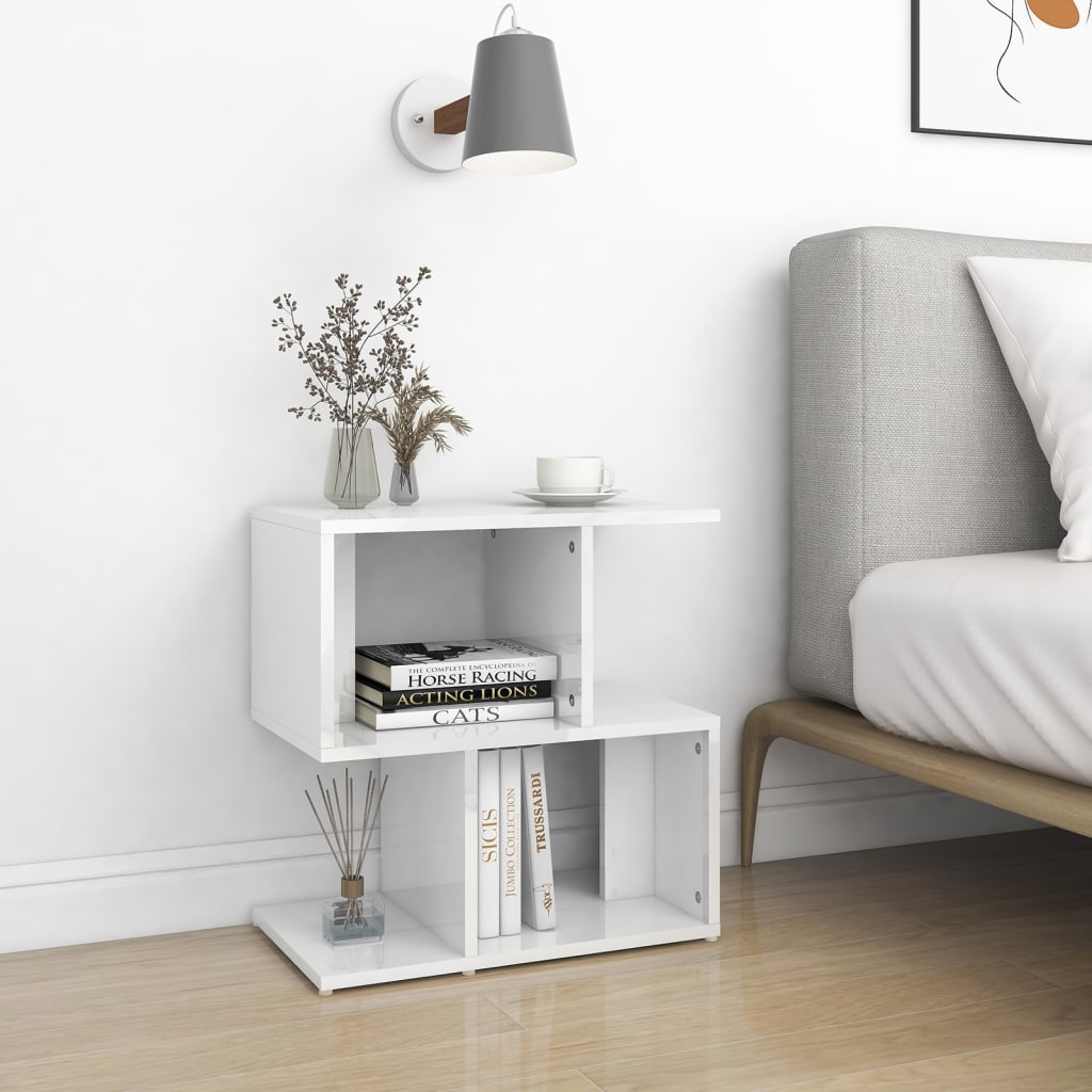 Bedside Cabinets 2 pcs High Gloss White 50x30x51.5 cm Engineered Wood - Newstart Furniture