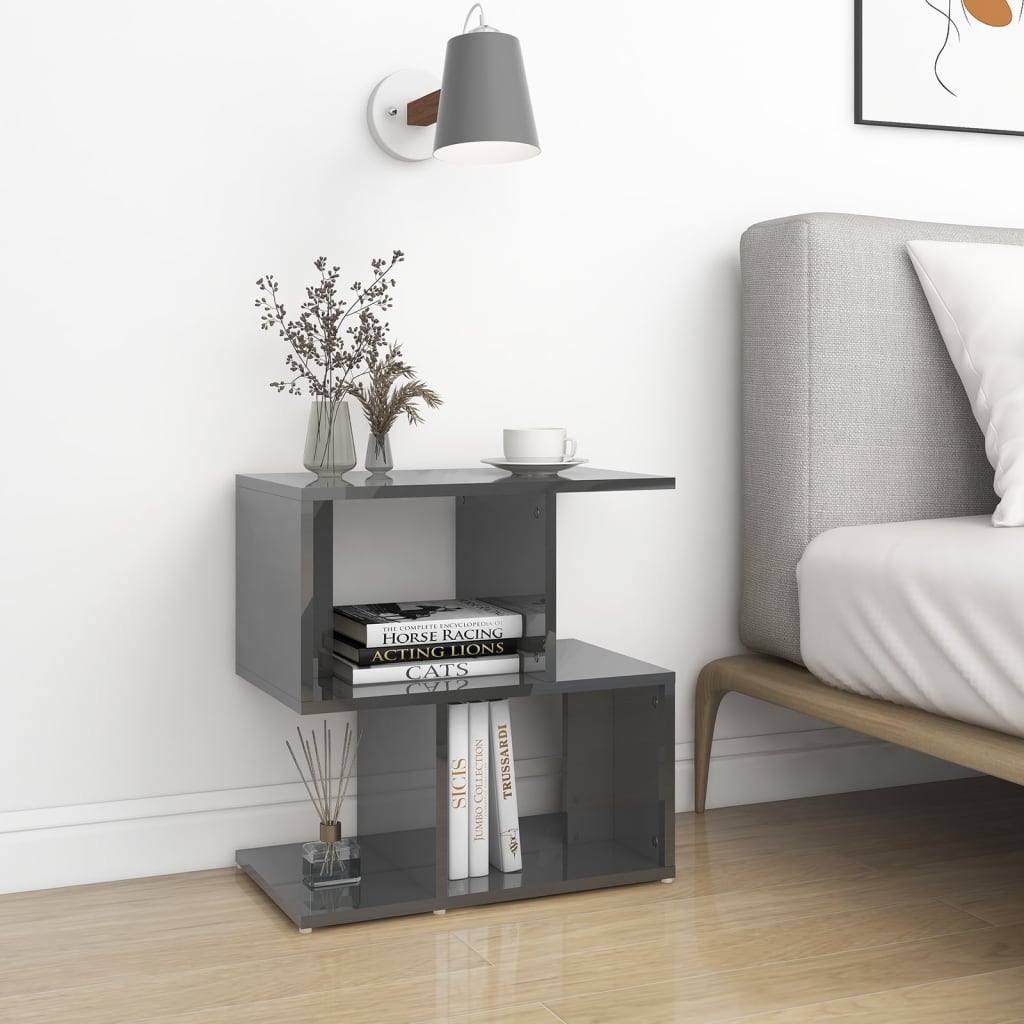 Bedside Cabinets 2 pcs High Gloss Grey 50x30x51.5 cm Engineered Wood - Newstart Furniture