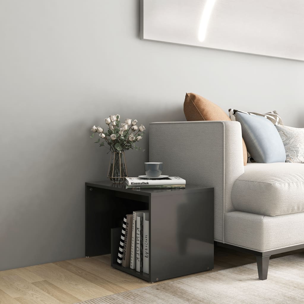 Side Table Grey 59x36x38 cm Engineered Wood - Newstart Furniture