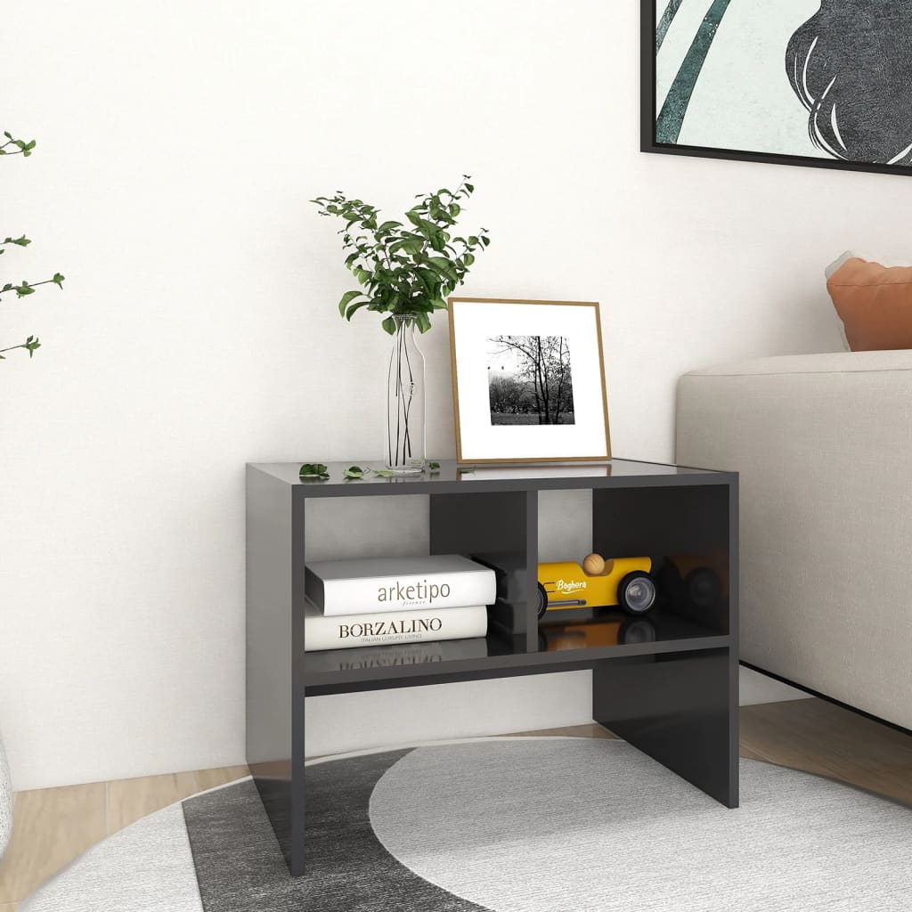 Side Table Grey 60x40x45 cm Engineered Wood - Newstart Furniture