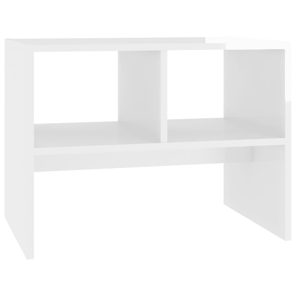 Side Table High Gloss White 60x40x45 cm Engineered Wood - Newstart Furniture